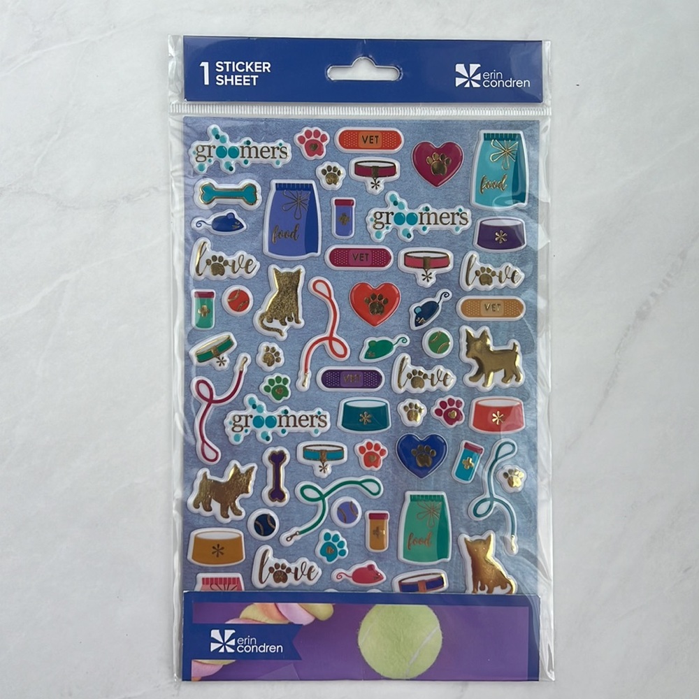 NWT Erin Condren Puffy Puppy Dog Stickers